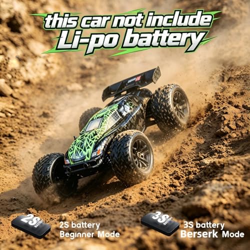 JLBRACINGRC 1/10 Brushless Fast RC Cars for Adults,4WD Monster Truck，Max 50+mph High Speed RC Truck,All Terrain RC Truggy Waterproof Off Road Remote Control Car（No Battery）