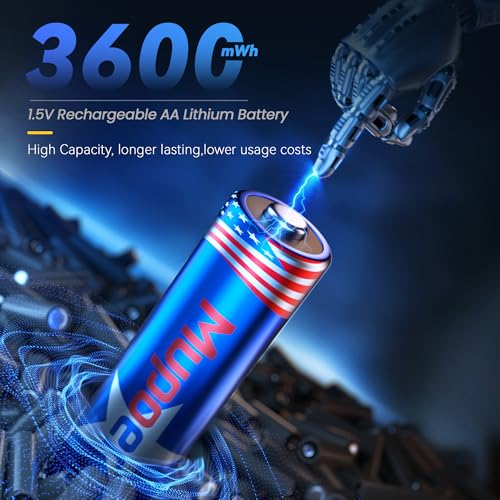 3600mWh Rechargeable AA Batteries 4 Count,Lithium Battery AA 1.5V,Double A Rechargeable Battery Long Lasting,Pilas Recargables Aa High Capacity,Li ion Two A Batteries for Blink Camera Xbox - size: Only 3600mWh 4AA Batteries