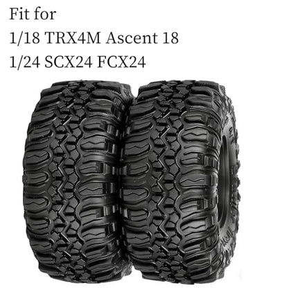 RC 1.0 Beadlock Tires for 1/18 TRX4M / Ascent-18 / SCX24 / FCX24 RC Crawler,1.0 In High Traction High Grip Rubber Tires w/Foam Insert,Style 4 - style: Style4(4pcs)