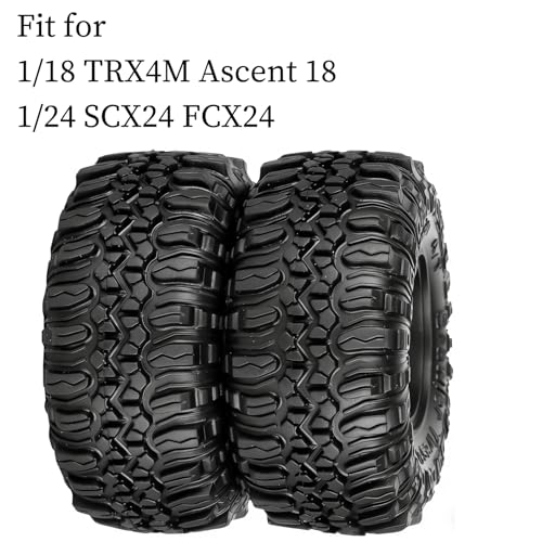 RC 1.0 Beadlock Tires for 1/18 TRX4M / Ascent-18 / SCX24 / FCX24 RC Crawler,1.0 In High Traction High Grip Rubber Tires w/Foam Insert,Style 4 - style: Style4(4pcs)