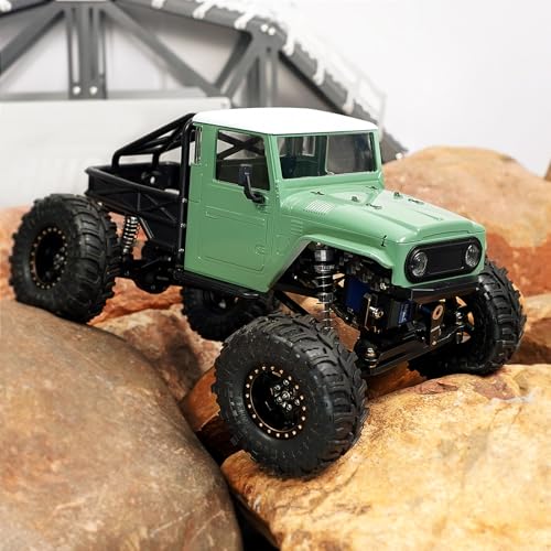INJORA IR40-24 Half Truck Hard Body with Cage for 1/24 SCX24 (Muted Green) - color: Muted Green