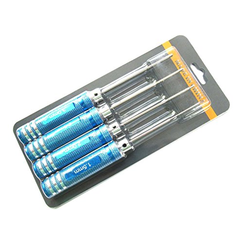 Hex Screwdriver Screw Driver Tool Kit Set for RC Car Helicopter Blue(1.5mm 2.0mm 2.5mm 3.0mm) - color: Blue