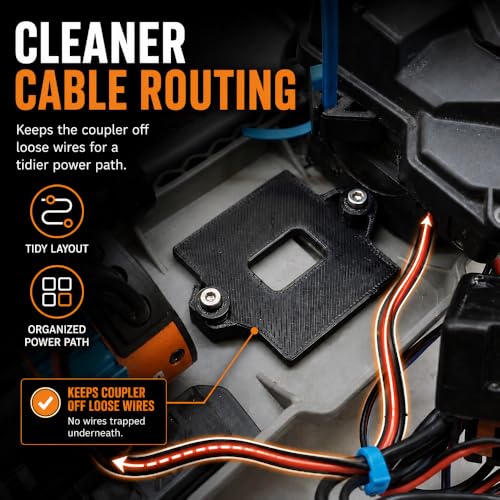 SplashNColor XT60 Battery Connector Mount Compatible with RC Vehicle – Secure Chassis Power Plug Bracket | Stable Battery Lead Holder for Cleaner Wiring Setup