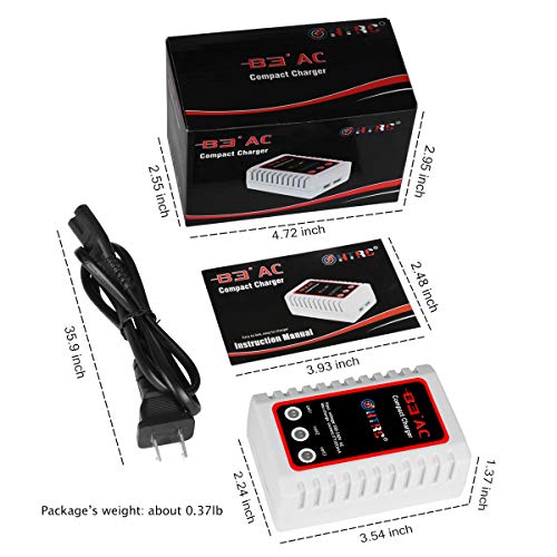 HTRC RC Battery Charger, AC 100-240V Output 20W 1000mA/2000mA 2-8S (2.4-9.6V) NiMH/NiCD Battery Chargers with Standard Tamiya Connector for Drone, RC Car, RC Boat, Airsoft Batteries