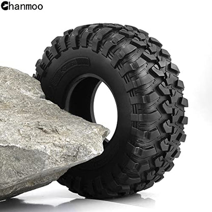 2.2 RC Crawler Tires With Foam Inserts OD 130mm Rubber Grappler Mud Terrain Tyres For 1/10 Crawler Car SCX10 90047 D90 TF2 AX10 D90 Tamiya CC01 Traxxas TRX4 2.2" Beadlock Wheels Rims 4PCS