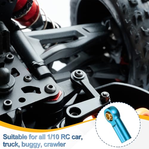 MECCANIXITY Pack of 11 Metal Tie Rod Ends M3xL19mm Ball Joints Link Blue | Steering, for 1/10 RC Hobby Car Truck Crawler DIY Upgrade - color: Blue