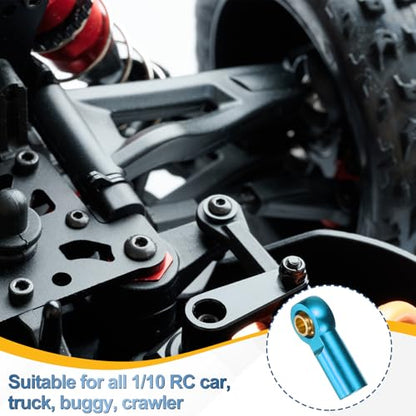 MECCANIXITY Pack of 11 Metal Tie Rod Ends M3xL19mm Ball Joints Link Blue | Steering, for 1/10 RC Hobby Car Truck Crawler DIY Upgrade - color: Blue