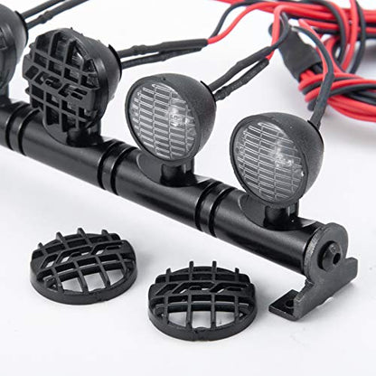 RC-Hub LED Roof Lamp Lights Bar 5 LEDs for 1/10 SCX10 RC Crawler Car - color: 5 leds