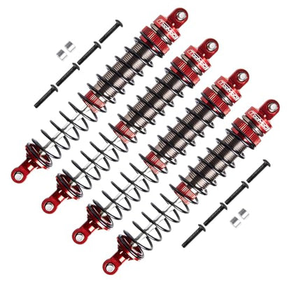 130MM Big Bore Oil Shock Absorbers Upgrade for 1/8 RC Buggies | Fits Arrma / Losi / Axial / Himoto / Hpi - Oil Damper Upgrade - Red - color: red
