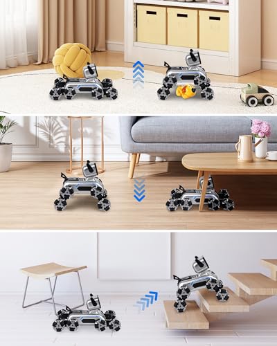 HuiJuKeJi Interactive Robot Dog RC Stunt Car, Gesture Sensing & 2.4Ghz Remote Control Cars, Mecanum Wheels, LED Eyes with Music, Rechargeable for Extended Indoor/Outdoor Fun, Gift for Kids 6-12