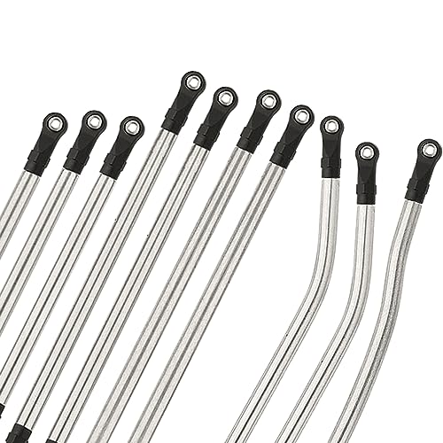 10Pcs Stainless Steel Link Rod Linkage Set with Ball End for Axial for 1/10 RC Crawler Axial SCX10 PRO Upgrade Part