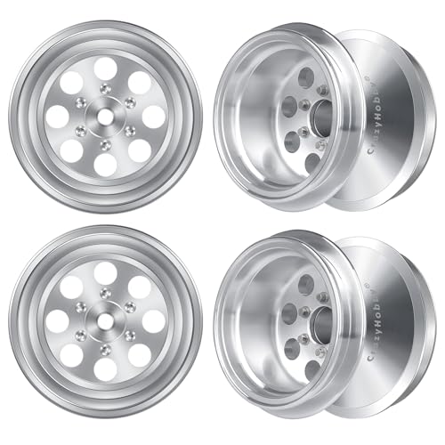 1.3' Wheel Rims Aluminum Deep Dish Wheels Negative Offset 12.5mm for 1/18 Traxxas TRX4MT F-150 K10 RC Monster Truck Replacement