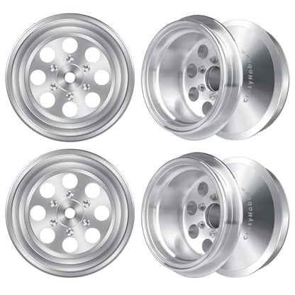 1.3' Wheel Rims Aluminum Deep Dish Wheels Negative Offset 12.5mm for 1/18 Traxxas TRX4MT F-150 K10 RC Monster Truck Replacement