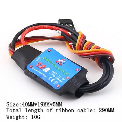 ZMR Bidirectional Brushless 12A 2-4S ESC with 1A 5V UBEC Output for RC Vehicle and Ship Models
