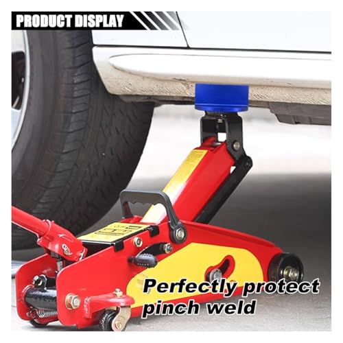 2PCS Universal Magnetic Jack Pad, 0.37" Slotted Aluminum Grooved Pad | Jack Puck Pinch, Pinch Weld Frame Rail Adapter with Large Slotted for Most Cars SUVs Trucks, Blue - color: Blue-2PCS