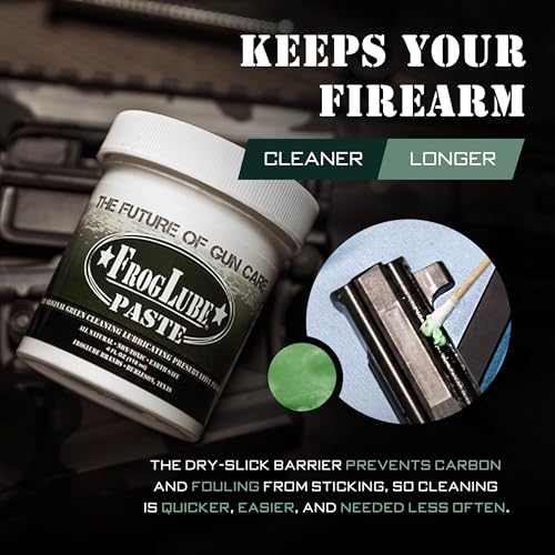 FrogLube Paste Gun Lubricant - Non Toxic Gun Grease - Lubricates & Protects | Minty Scent Gun Lube, Bonds to Metal & Prevents Carbon, Fouling, Lead, & Copper Build Up - Stays Cleaner Longer - size: 4oz