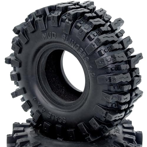 4pcs RC 1.9 Mud Slingers Tires Height 4.72'' / 120mm Soft Sticky 1.9 Tires Tyres For 1/10 RC Crawler Traxxas TRX4 / Axial SCX10 90047 SCX10 III AXI03007 / Redcat Gen8 Upgrade