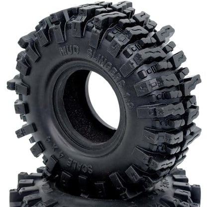 4pcs RC 1.9 Mud Slingers Tires Height 4.72'' / 120mm Soft Sticky 1.9 Tires Tyres For 1/10 RC Crawler Traxxas TRX4 / Axial SCX10 90047 SCX10 III AXI03007 / Redcat Gen8 Upgrade