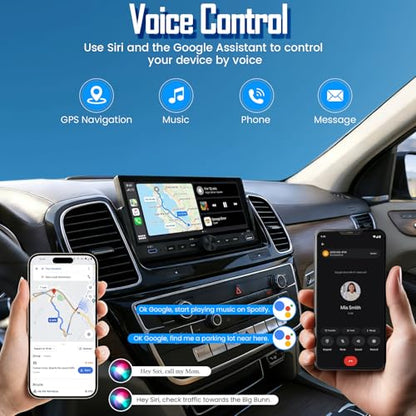 Car Radio 1 DIN 6.86 Inch, Wireless CarPlay Android Auto Car Stereo, Bluetooth Hands-Free, FM Radio, Steering Wheel Control, MirrorLink, AUX Input, Equalizer Multimedia Player with HD Reversing Camera