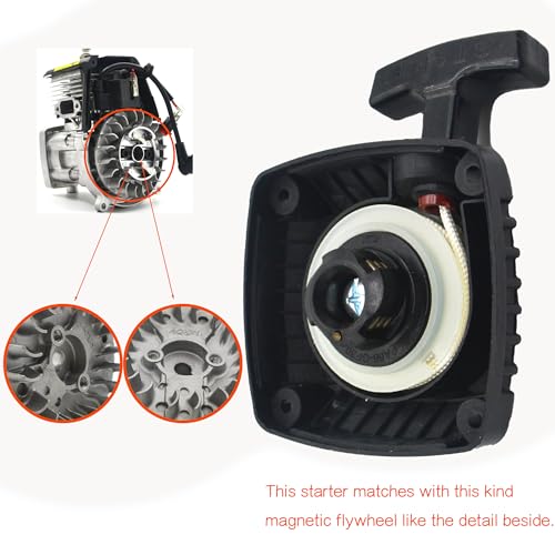 Easy Start Pull Starter and flywheel Parts Fit for 1/5 Remote Control Gasoline car Engine HPI Redcat HSP Losi RV 23cc 26cc 29cc 305cc 32cc 35cc