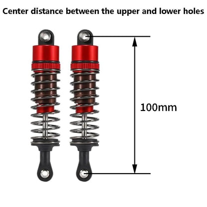 1/10 RC Oil Leakproof Shocks,2Pcs Adjustable Oil Filled Shocks 52mm-120mm for 1/10 RC Buggy Truggy On Road Touring Drift Cars Monster Trucks Upgrade Parts (2PCS 100mm Red) - color: 2PCS 100mm Red