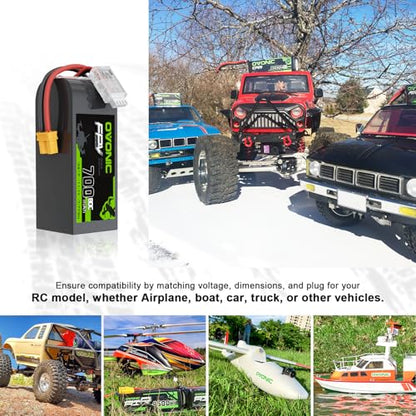 OVONIC 11.1V 80C 700mAh 3S Lipo Battery with XT30 Plug [1 Package Including 2 Batteries]