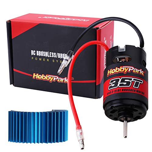 HobbyPark 35T Motor 550 Brushed Electric Engine w/Heatsink for 1/10 RC Crawler Cars Traxxas TRX4 TRX6 Axial SCX10 Redcat Gen7 Gen8 RC4WD - size: 35T