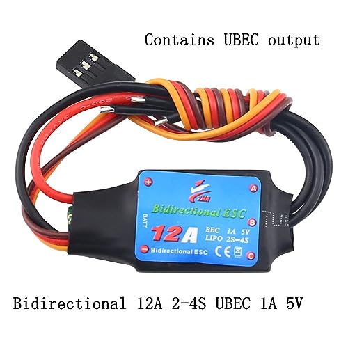 ZMR Bidirectional Brushless 12A 2-4S ESC with 1A 5V UBEC Output for RC Vehicle and Ship Models