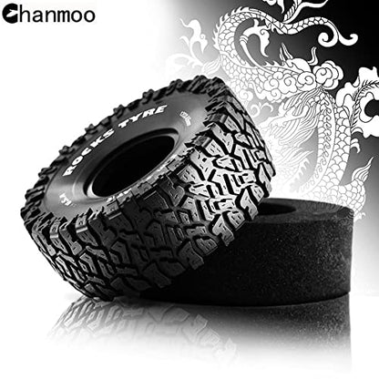 1.9 RC Crawler Tires With Foam Insert Rubber Mud Tyres 120mm For 1/10 RC Crawler Car Axial SCX10 90046 AXI 03007 TRX4 Tamiya CC01 Redcat Gen8 RC4WD 1.9 inch Beadlock Wheel Rims 4PCS