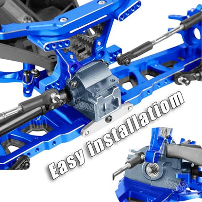 Gearbox Transmission Case Upgrades Parts Aluminum Front Rear Wave Box Gearbox for 1/10 Slash/Rustler/Stampede/Hoss VXL 4X4 4WD,Replace #6880#6881,Titanium - color: Titanium(upgrades Parts)