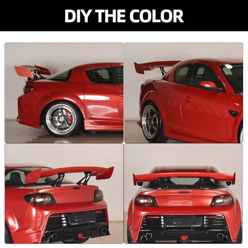 GT Wing Spoiler, Matte Black 47Inch Universal Rear Trunk Spoiler, Lightweight ABS Car Spoiler, GT Style - size: Matte Black