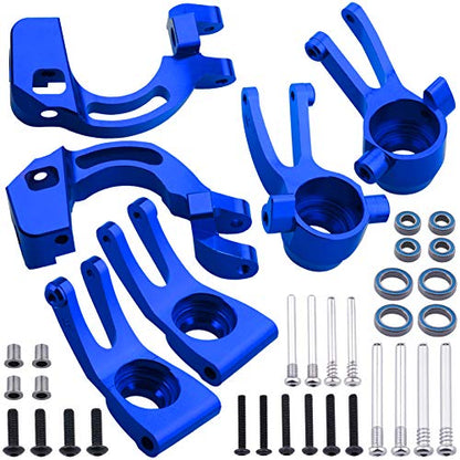Hobbypark Aluminum Front Steering Block Knuckles & C-Hubs Caster Blocks & Rear Hubs for Arrma 1/10 Granite 4X4,Typhon, Big Rock, Senton, Replace AR330442 AR330467 AR330469 (Navy Blue) - color: Navy Blue