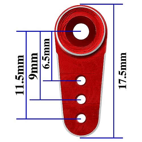 3Pack Aluminum 15T Servo Arm RC Mini Servo Horns Compatible with Emax ES08MA Servo Fit for Axial SCX24 1/24 RC Crawler (Red) - color: Red