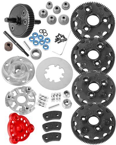 RC 48P 76T 83T 86T 90T Spur Gear &Transmission Gear &Slipper Clutch &Pressure Plate &Slipper Rebuild Kit Upgrades Part for 1/10 Slash 2WD,Rustler/Stampede/Bandit 2WD VXL,Red - color: Red(1set)