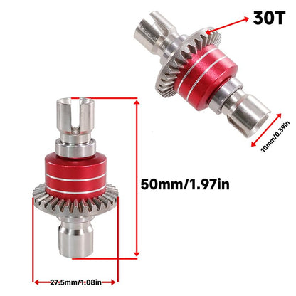 Metal Gear Differential Assembly Upgradeds for MJX Hyper Go 1/16 16207 16208 16209 16210 H16 H16PL M162 H16V3 H16BM 1/14 14301 14302 14303 RC Car (Red) - color: Red