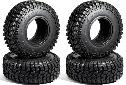 2.2 Rubber Rocks RC Tires with Foam Inserts - 125mmOD Tire Super Soft Rubber for 1:10 Scale Rock Crawlers, Trail Trucks - Compatible with Axial SCX10 90046 AXI03007 D90 Traxxas TRX-4, KM2 Wraith - size: 2.2in