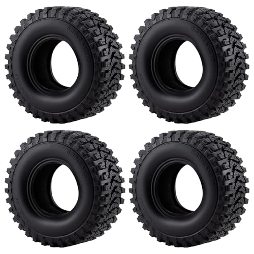 4PCS 2.6” Beadlock Tires with Foam Insert 136x55mm for 1/10th RC Crawler Buggy Truck Car Upgrade Parts (Harder) - size: Harder