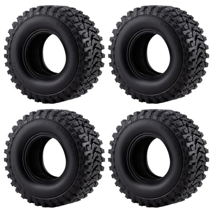 4PCS 2.6” Beadlock Tires with Foam Insert 136x55mm for 1/10th RC Crawler Buggy Truck Car Upgrade Parts (Harder) - size: Harder