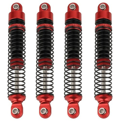 4PCS 65mm Aluminum Shocks Absorbers Oil Threaded Damper for 1/18 RC Crawler TRX4M TRX-4M Bronco Defender K10 Upgrade Parts (red) - color: 65mm-red