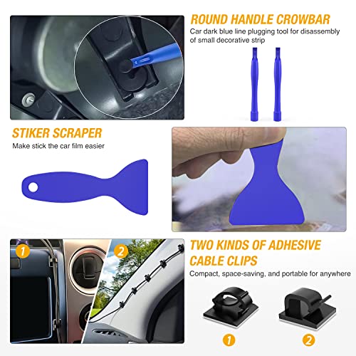 GOOACC 200Pcs Auto Trim Removal Tool and Push Pin Retainer Clip Set | Fastener Terminal Remover Adhesive Cable Clips Round Handle Crowbar Kit Car Panel Radio Auto Clip Pliers - color: 200Pcs Clips Removal Kit Blue