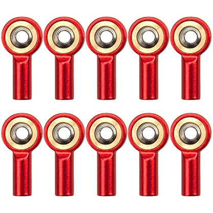 10Pack Vgoohobby Aluminum M2 Link Rod Tie Rod End,M2.0 Ball Joint 15mm Linkage Ball Head Holder Compatible with Tamiya Mini 4WD HSP RC Car Model Boat (Red) - color: Red