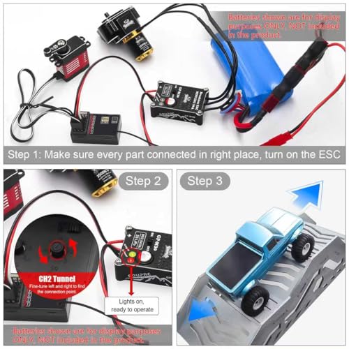 GOUPRC Upgarde 30A Brushless Esc & 1621 3500KV Brushless Outrunner Motor with Transmission for Redcat Ascent 18 1/18 RC Crawler Upgrade - style: For Redcat Black