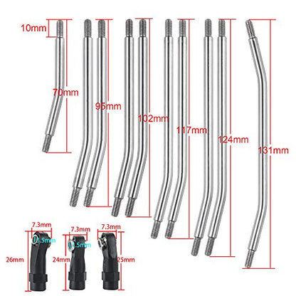 Steel 313mm Wheelbase Links End Rod RC Linkage for AXIAL SCX10-II | 1/10th SCX10-2 RC Crawler Car Upgrade Parts