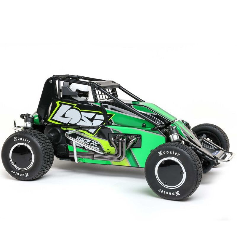 Helidirect Losi 22S Sprint 1/10 Scale 2WD RTR Dirt Oval RC Sprint Car, Brushed Spektrum Radio System - Green - color: Green