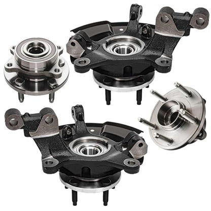 Detroit Axle - Steering Knuckles Kit for 2011-2014 Ford Edge, 2011-2015 | Lincoln MKX, 2 Front Steering Knuckles and Wheel Bearing Hubs 2 Rear Wheel Bearing Hubs Replacement - size: 4UW48703-V1/Kit