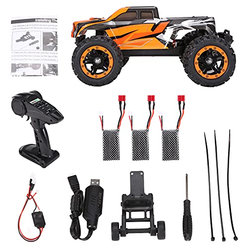 GoolRC 16889A Pro Brushless RC Cars for Adults, 1:16 Scale Remote Control Car, 4WD 45KM/H High Speed RC Truck, 2.4GHz All Terrains RC Truggy Off Road Monster Truck with 3 Batteries - size: 3 Batteries