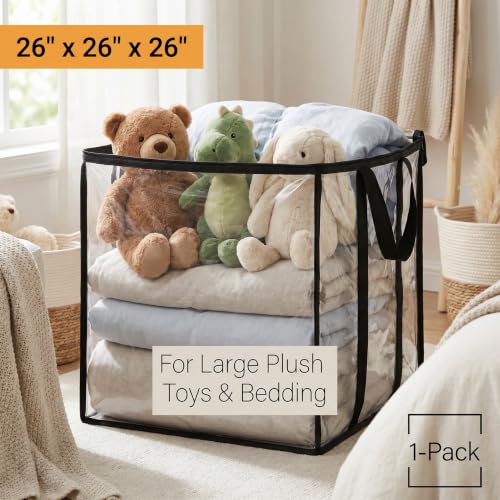 Clear Storage Bag 26 Inch Jumbo Soft PVC Waterproof | Designed specifically for storage and organization; waterproof and dustproof; see-through; durable - size: Large