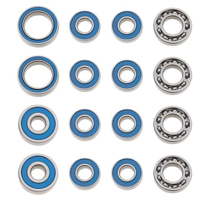 16PCS RC Off-Road Car Front and Rear Bearings Kit 5x11x4 mm 7x14x3.5mm Open 5x14x5mm 10x15x4mm Compatible with Axial SCX10.2 SCX10 II Ar44