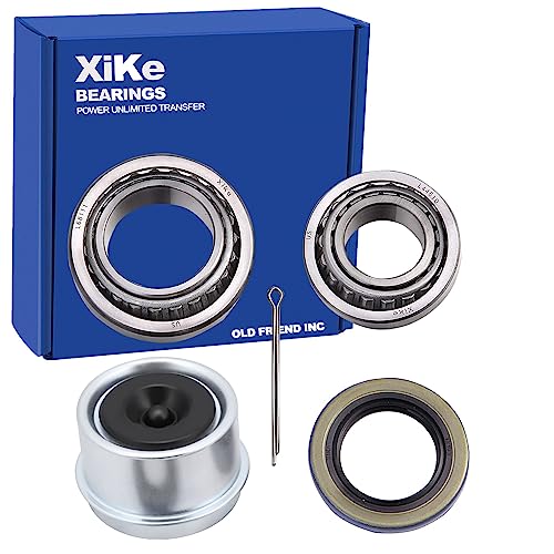 XiKe 3500 Lbs Trailer Bearings Kit L68149 L68111 & L44649 L44610, 1 Set | Fits 1-3/8" to 1-1/16" 3500 Lbs Axles, 171255TB Seal OD 1.719", Includes Dust Cover and Cotter Pin - size: L68149/L68111+L44649/L44610, style: 1 Set