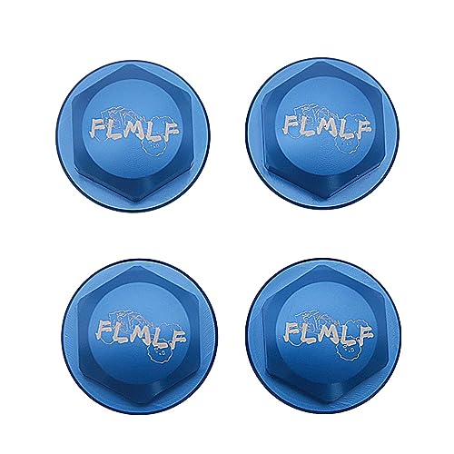 24mm CNC Metal Wheel Tire Adapter Front Rear Tyre Nut Cap 4pcs (Blue) | for 1/5 Scale TRAXXAS X-MAXX XMAXX 6S 8S Truck Rc Car Racing Toys Parts - color: Blue